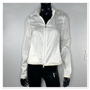 Armani Exchange White Windbreaker Jacket w/Packable Hood Sz M